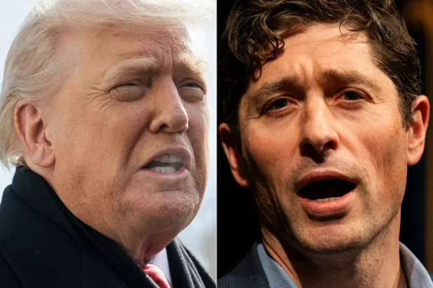 صورة مركبة تجمع رئيس بلدية مينيابوليس جيكوب فراي (يمين) والرئيس الأميركي دونالد ترمب (أ.ف.ب)