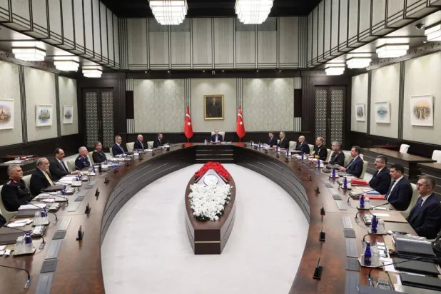 جانب من اجتماع مجلس الأمن القومي التركي برئاسة الرئيس رجب طيب إردوغان في أنقرة الأربعاء (الرئاسة التركية)
