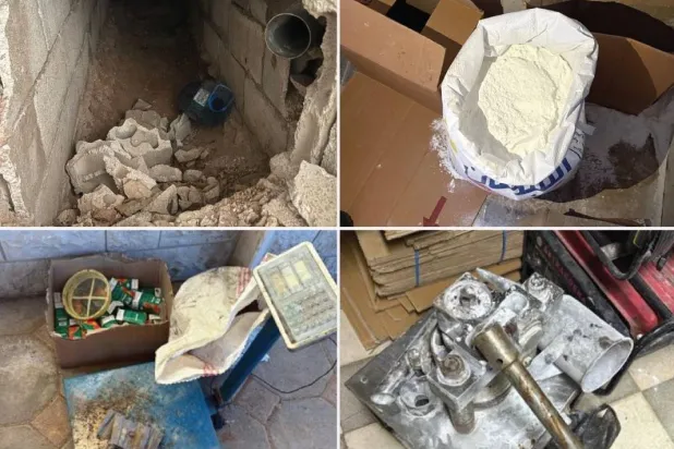 المواد المضبوطة داخل معمل تصنيع المخدرات (الداخلية السعودية)