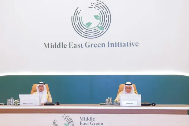 وزير البيئة والمياه والزراعة السعودي رئيس الدورة الحالية للمجلس المهندس عبد الرحمن الفضلي خلال أعمال المجلس الوزاري لمبادرة «الشرق الأوسط الأخضر» (واس)