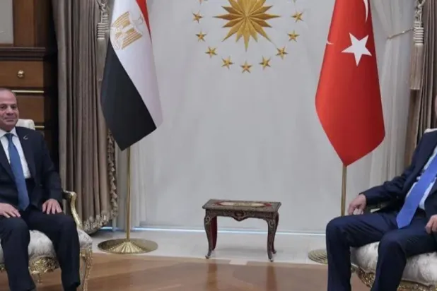 Cumhurbaşkanı Recep Tayyip Erdoğan, Eylül 2024'te Mısır Cumhurbaşkanı Abdülfettah el-Sisi ile yaptığı görüşmede (Mısır Cumhurbaşkanlığı)