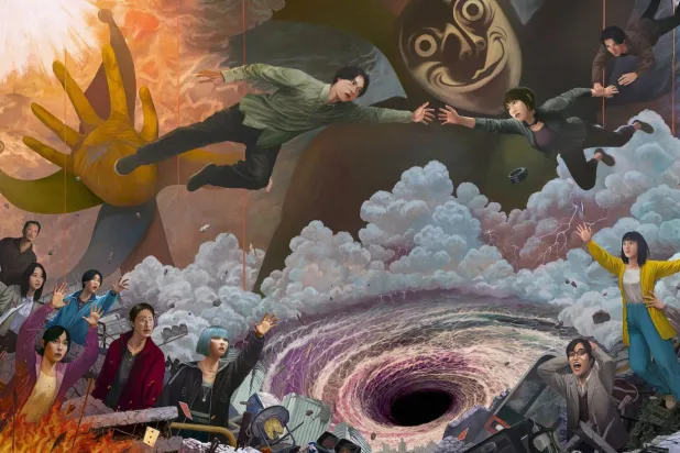 Alice in Borderland, amaçsız bir bilgisayar oyuncusu ve iki arkadaşının kendilerini paralel evrendeki Tokyo'da bulmalarını ve burada hayatta kalmak için bir dizi acımasız oyuna katılmalarını anlatıyor (Netflix)