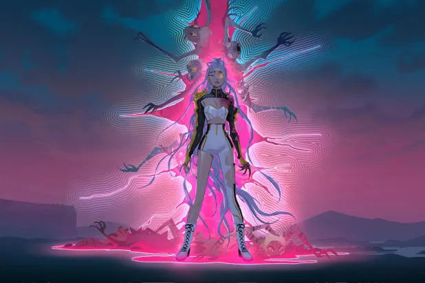 Rekortmen animasyon K-Pop: İblis Avcıları, kız grubu HUNTR/X üyeleri Rumi, Mira ve Zoey'nin, hayranlarını doğaüstü tehditlerden korumak için gizli güçlerini kullanmasını anlatıyor (Netflix)