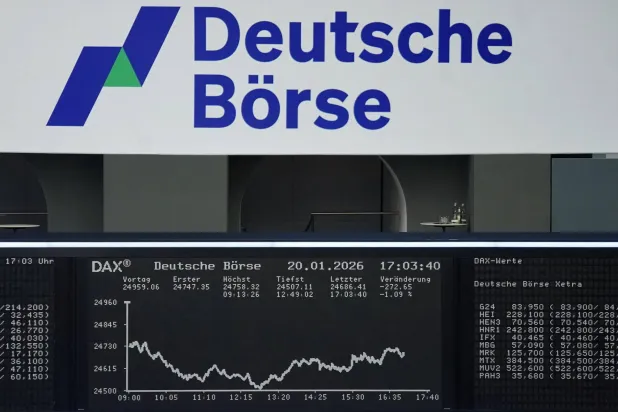 مخطط مؤشر الأسهم الألماني «داكس» في بورصة فرانكفورت (رويترز)