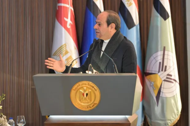 الرئيس عبد الفتاح السيسي أكد أن الأوضاع الداخلية مستقرة والسلع والاحتياجات متوافرة (الرئاسة المصرية)