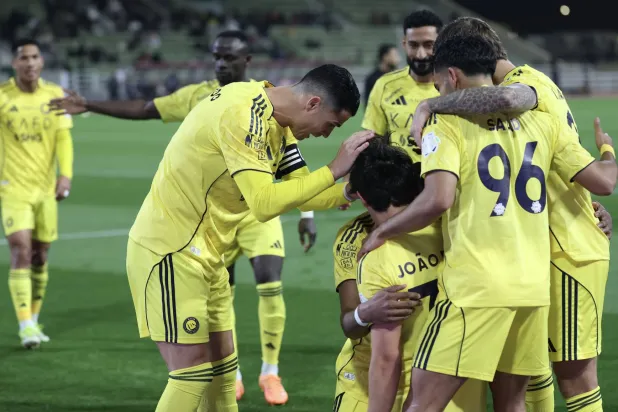 فرحة نصراوية بالهدف الأول (تصوير: عبد العزيز النومان)