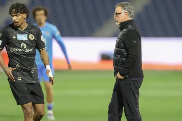 غالتييه امتدح أداء لاعبيه أمام ضمك (تصوير: عدنان مهدلي)