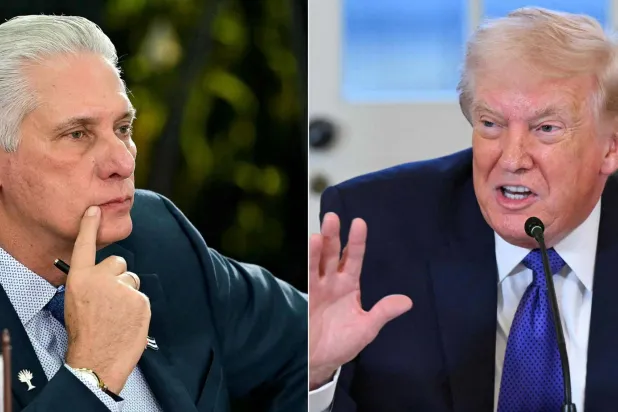 صورة مركبة للرئيسين الأميركي دونالد ترمب والكوبي ميغيل دياز كانيل (أ.ف.ب)