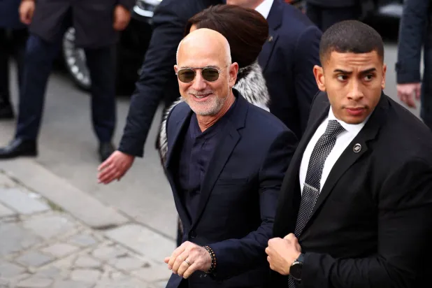 Jeff Bezos arrives to attend Dior Haute Couture Spring/Summer 2026 show in Paris, France, January 26, 2026. REUTERS/Abdul Saboor