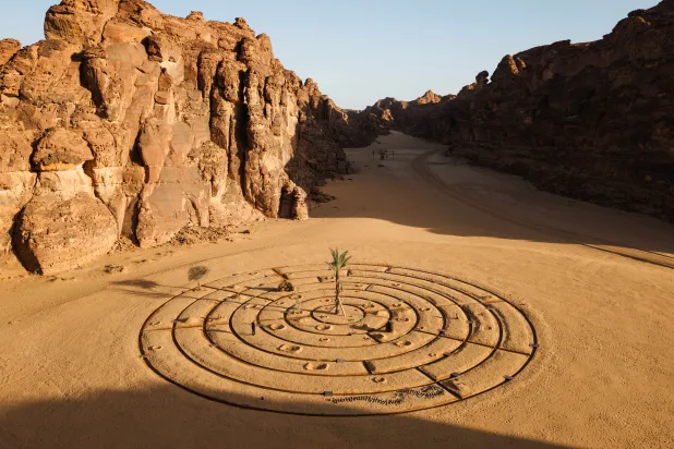 Mohammad AlFaraj's artwork at Desert X AlUla 2026 (Courtesy of Lance Gerber)