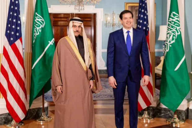 Saudi Minister of Foreign Affairs Prince Faisal bin Farhan bin Abdullah and US Secretary of State Marco Rubio - (Saudi Foreign Ministry)