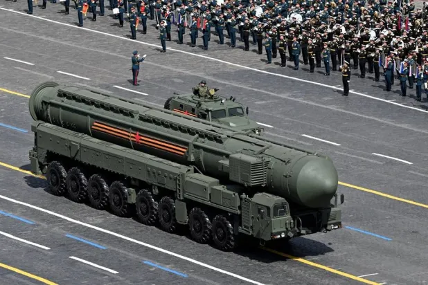 Russia's Yars intercontinental ballistic missile system unit drives in Red Square during a military parade on Victory Day, marking the 80th anniversary of the victory over Nazi Germany in World War Two, in central Moscow, Russia, May 9, 2025. (Maxim Bogodvid/Host agency RIA Novosti/Handout via Reuters)