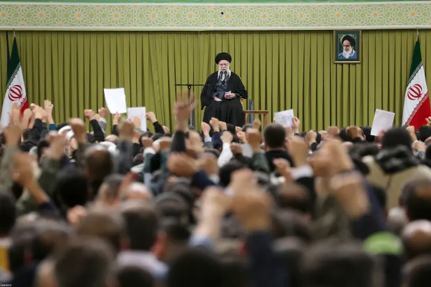 A handout picture made available by Iran's Supreme Leader Office shows Iranian Supreme Leader Ali Khamenei addressing the crowd during a ceremony ahead of the 47th anniversary of the 1979 Iranian Revolution, in Tehran, Iran, 01 February 2026. EPA/IRAN'S SUPREME LEADER OFFICE HANDOUT  