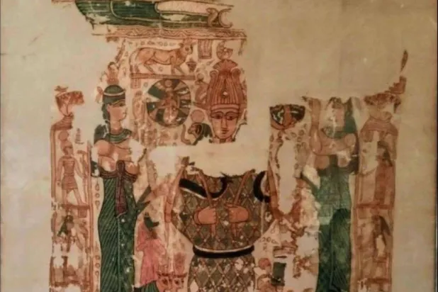 من القطع النادرة للنسيج الجنائزي بالمتحف المصري (المتحف المصري)