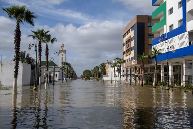 Flooding in Ksar el-Kebir, Morocco, 01 February 2026, amid ongoing heavy rainfall and rising water levels in the Loukkos River. (EPA)