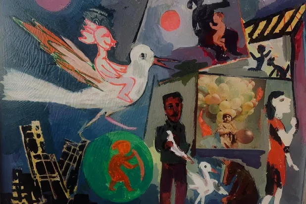 من أعمال الفنان التشكيلي المصري محمد عبلة