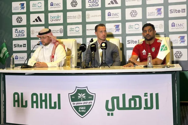 ماتياس يايسله خلال المؤتمر الصحافي (الشرق الأوسط)