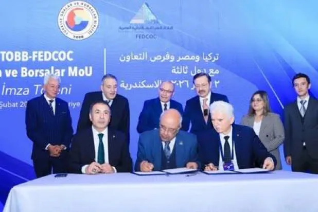 جانب من توقيع مذكرات تفاهم بين الغرف المصرية والتركية الثلاثاء (الاتحاد العام للغرف التجارية المصرية)