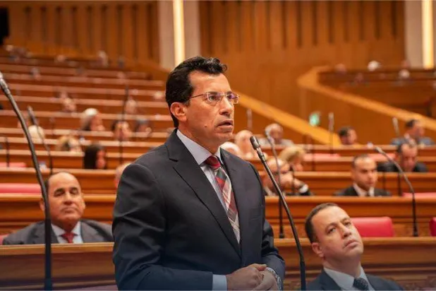 وزير الشباب والرياضة المصري أشرف صبحي خلال حديثه بمجلس النواب الثلاثاء (وزارة الشؤون النيابية المصرية)