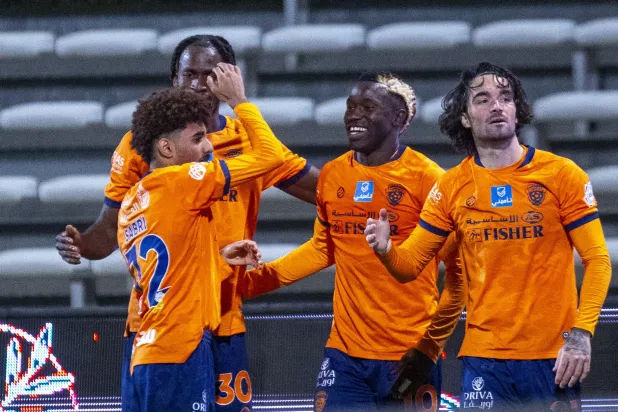 نجح الفيحاء بتجاوز النجمة بثلاثية نظيفة (تصوير: سعد الدوسري) 