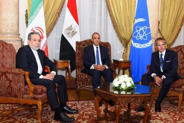 Meeting between Badr Abdelatty, Abbas Araghchi, and Rafael Grossi in Cairo in September (Egyptian Foreign Ministry)