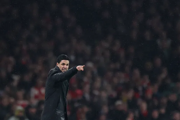 Football - Carabao Cup - Semi Final - Second Leg - Arsenal v Chelsea - Emirates Stadium, London, Britain - February 3, 2026 Arsenal manager Mikel Arteta reacts. (Action Images via Reuters)