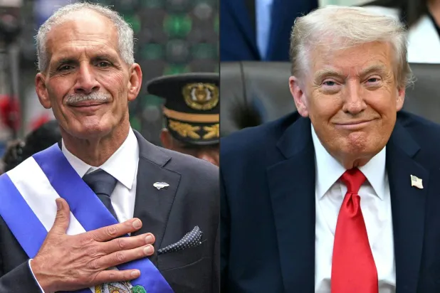 (COMBO) This combination of pictures created on February 06, 2026 shows Honduras' President Nasry Asfura walking following the inauguration ceremony at the Honduran Congress in Tegucigalpa on January 27, 2026, and US President Donald Trump smiling during an announcement in the Oval Office of the White House in Washington, DC, on October 16, 2025. (Photo by Johny MAGALLANES and ANDREW CABALLERO-REYNOLDS / AFP)