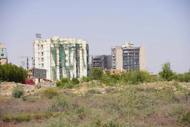 مشهد لما تبقى من أشجار السنط التي كانت تشكل محمية طبيعية للخرطوم (الشرق الأوسط)