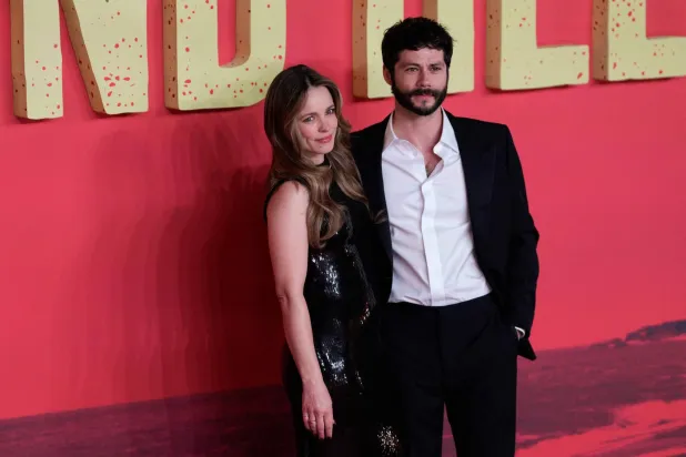 Canadian actor Rachel McAdams and US actor Dylan O'Brien pose upon arrival on the red carpet for the UK premiere of the film 'Send Help' in central London on January 29, 2026. (Photo by CARLOS JASSO / AFP)