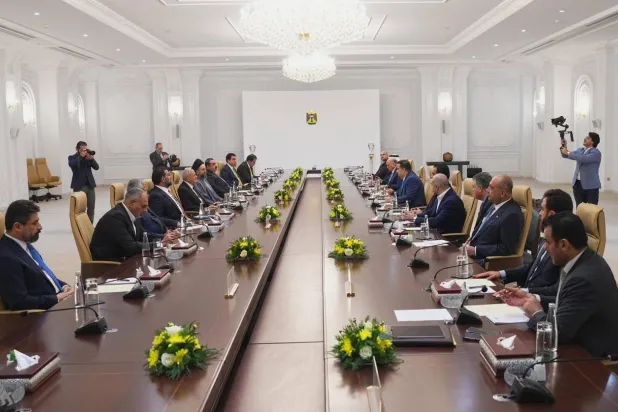 من اجتماع «تحالف قوى الدولة» الأحد الذي يضم كل القوى والأحزاب المشتركة في البرلمان والحكومة (وكالة الأنباء العراقية)