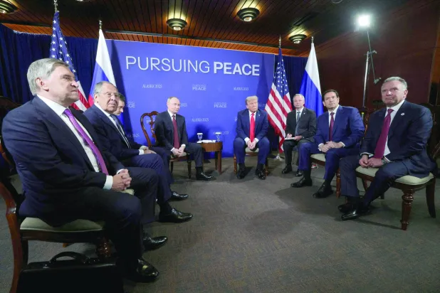 الرئيسان الأميركي دونالد ترمب والروسي فلاديمير بوتين خلال «قمة ألاسكا» 15 أغسطس 2025 (أ.ف.ب)