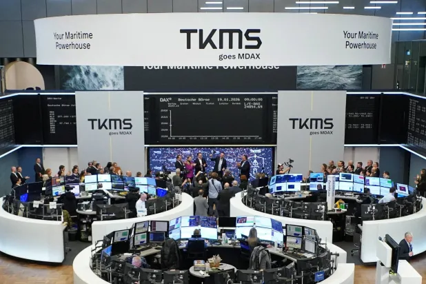 مخطط مؤشر الأسهم الألماني «داكس» في بورصة فرانكفورت (رويترز)