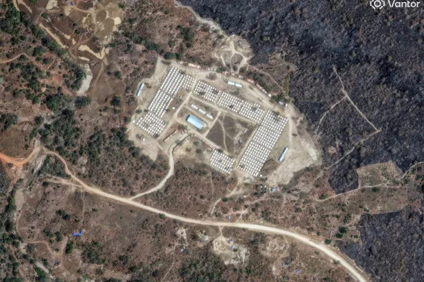 صورة جوية تظهِر الموقع الرئيسي للمعسكر في أثيوبيا (رويترز)