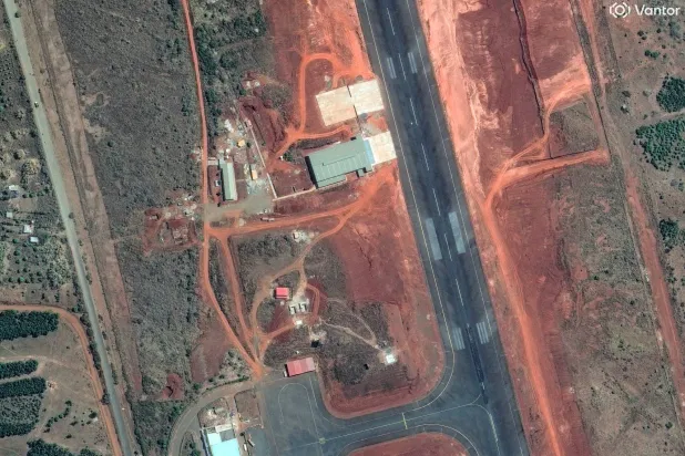 Satellite imagery shows new construction and drone support infrastructure at Asosa airport in Benishangul-Gumuz, Ethiopia, January 28, 2026. (Vantor/Handout via Reuters)