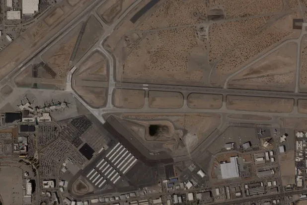 صورة بالقمر الاصطناعي لمطار إل باسو الدولي في ولاية تكساس الأميركية (رويترز)