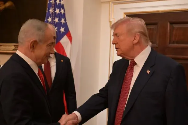 Image published by the Israeli Prime Minister's website from his meeting with the US President at the White House yesterday