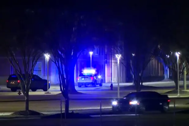 This image made from video shows the South Carolina State University campus in Orangeburg, SC, after a shooting in a residential complex, early Friday, Feb. 13, 2026.(WLTX via AP)