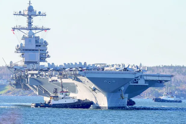 
انتشار حاملة الطائرات «جيرالد فورد» في بحر الكاريبي (رويترز)