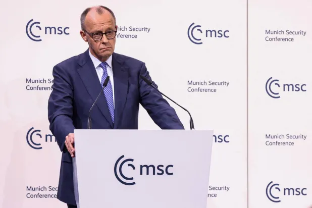 German Chancellor Friedrich Merz speaks during the Munich Security Conference (MSC) in Munich, Germany, February 13, 2026. (Reuters)
