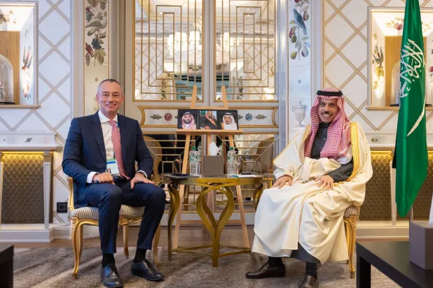 Prince Faisal met with Nickolay Mladenov on the sidelines of the Munich Security Conference. SPA