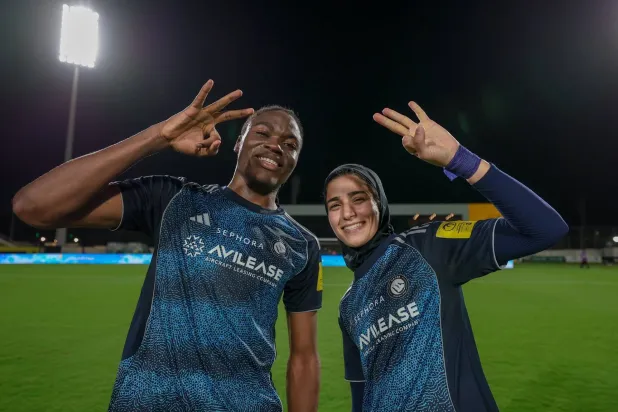 فرحة نصراوية بعد الفوز على الاتحاد (الشرق الأوسط)