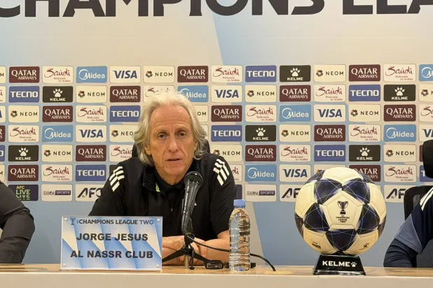 خيسوس خلال المؤتمر الصحافي (الشرق الأوسط)