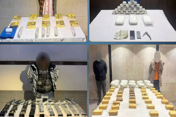 مضبوطات وزارة الداخلية في إحدى قضايا المخدرات فبراير 2026 (وزارة الداخلية)