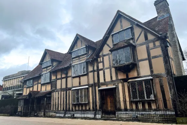 A view of Shakespeare’s Birthplace, William Shakespeare's childhood home, in Stratford-upon-Avon, Britain, February 9, 2026. (Reuters)