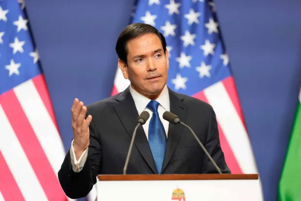 ABD Dışişleri Bakanı Marco Rubio, 16 Şubat 2026'da Macaristan'ın Budapeşte kentinde düzenlenen ortak basın toplantısında (AFP)