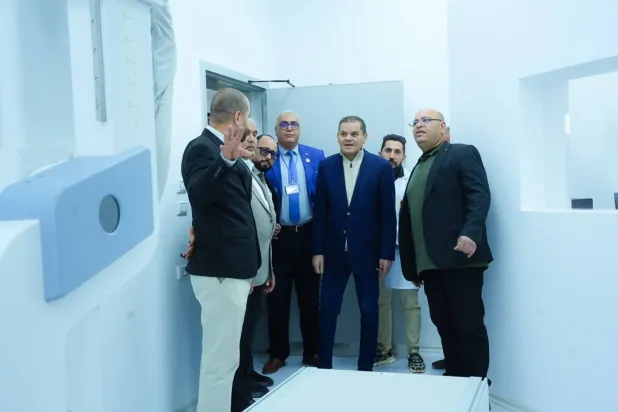 Dibeybe, 18 Şubat'ta Misrata'da bir klinik kompleksinin açılışında (Dibeybe'nin ofisi)