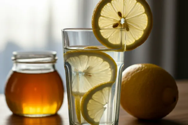 مشروب الماء الدافئ مع الليمون والعسل يعد من أكثر الوصفات المنزلية شيوعاً بين المهتمين بالصحة والعافية (بيكسباي)