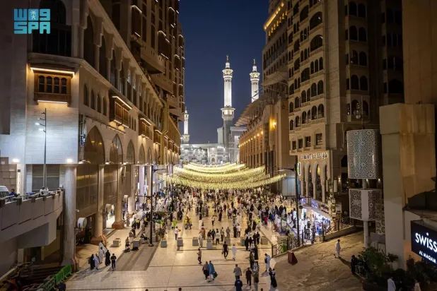 A street in the holy city of Makkah is decorated with Ramadan lights. (SPA)