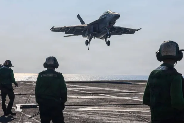 Donald Trump has deployed warships, fighter jets and other military hardware to the Middle East as he puts pressure on Iran. Hannah Tross / US NAVY/AFP
