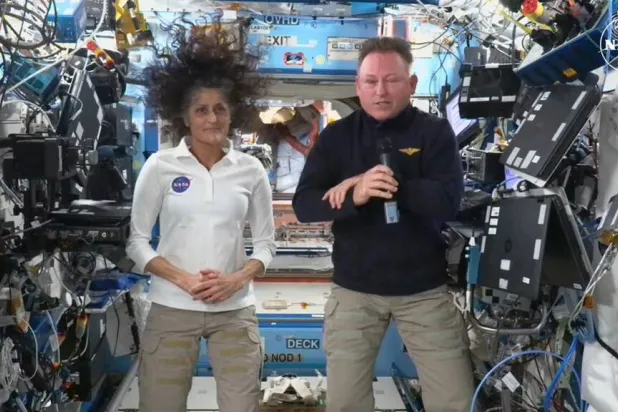 NASA duo Butch Wilmore and Suni Williams were stuck on the ISS for nine months. Handout / NASA TV/AFP/File
